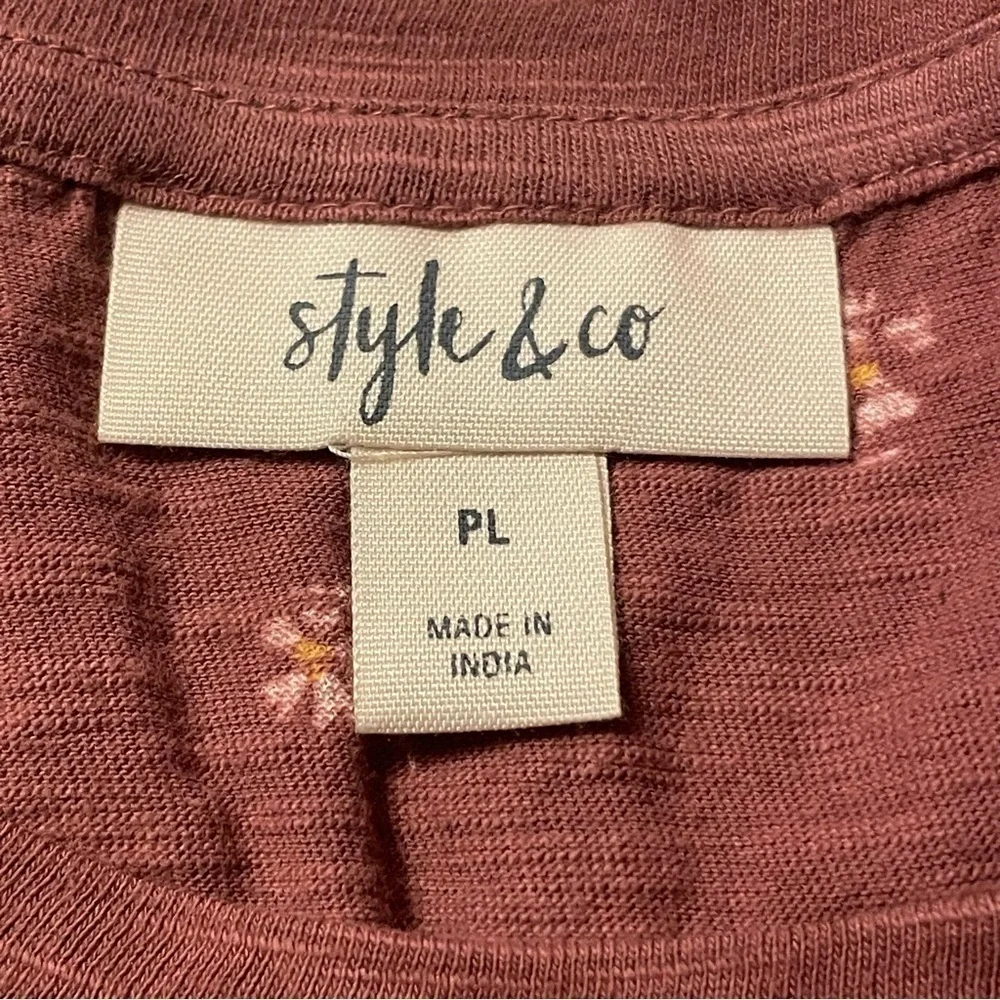 NWT Style & Co. Floral Lantern Sleeve Top, PL - Picture 4 of 10